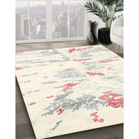 Contemporary Blanched Almond Beige Solid Rug, con2241