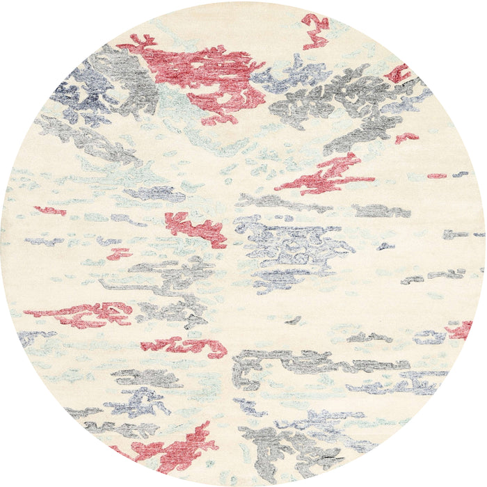 Sideview of Contemporary Blanched Almond Beige Solid Rug, con2241