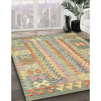 Contemporary Dark Almond Brown Southwestern Rug, con2242