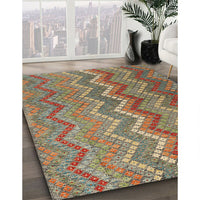 Contemporary Sienna Brown Southwestern Rug, con2244