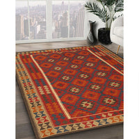 Contemporary Sienna Brown Oriental Rug, con2245