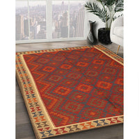 Contemporary Neon Red Oriental Rug, con2248