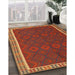 Contemporary Neon Red Oriental Rug in Family Room, con2248