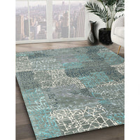 Contemporary Grayish Turquoise Green Persian Rug, con2258