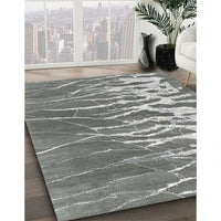 Contemporary Dark Gray Modern Rug, con2259