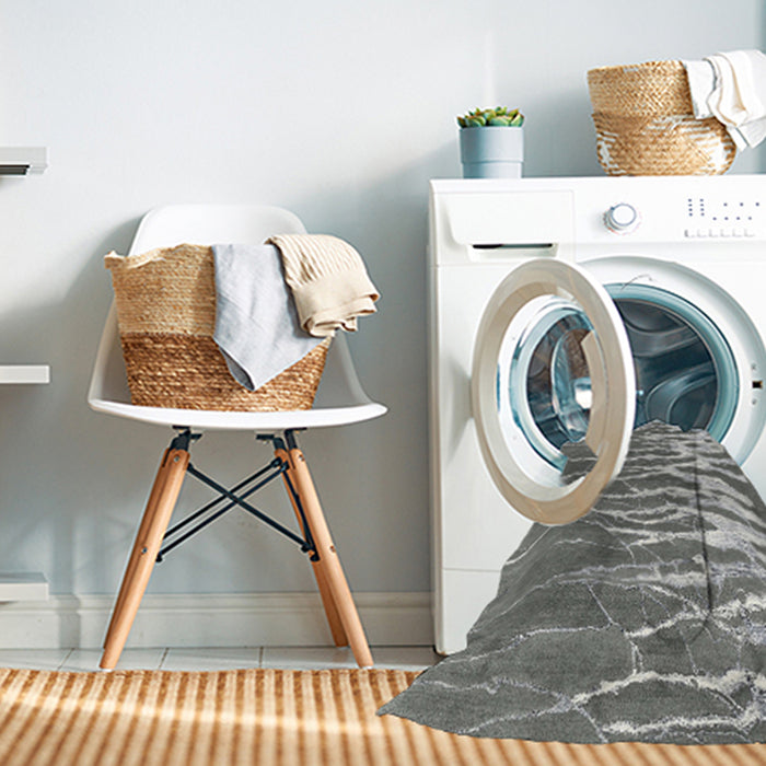 Machine Washable Contemporary Dark Gray Rug in a Washing Machine, wshcon2259