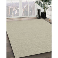 Contemporary Tan Brown Solid Rug, con225