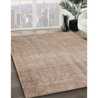 Contemporary Dark Almond Brown Modern Rug, con2260