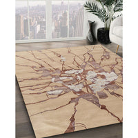 Contemporary Orange Brown Modern Rug, con2263