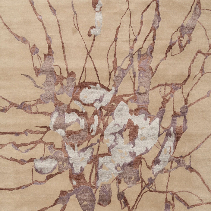 Contemporary Orange Brown Modern Rug, con2263