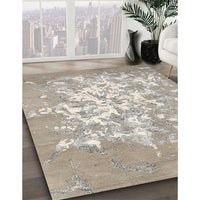 Contemporary Pale Silver Gray Modern Rug, con2264