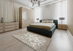 Machine Washable Contemporary Pale Silver Gray Rug in a Bedroom, wshcon2264