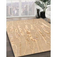 Contemporary Sand Brown Solid Rug, con2265