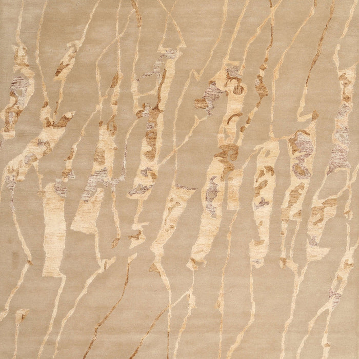 Square Contemporary Sand Brown Solid Rug, con2265