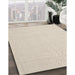 Contemporary Light French Beige Brown Solid Rug in Family Room, con2267