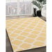 Contemporary Chrome Gold Yellow Trellis Rug in Family Room, con2271