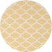 Sideview of Contemporary Chrome Gold Yellow Trellis Rug, con2271