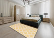 Machine Washable Contemporary Chrome Gold Yellow Rug in a Bedroom, wshcon2271