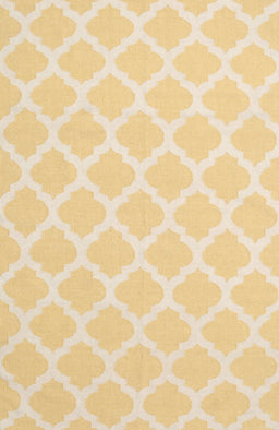 Contemporary Chrome Gold Yellow Trellis Rug, con2271