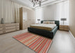 Contemporary Sandy Brown Oriental Rug in a Bedroom, con2272