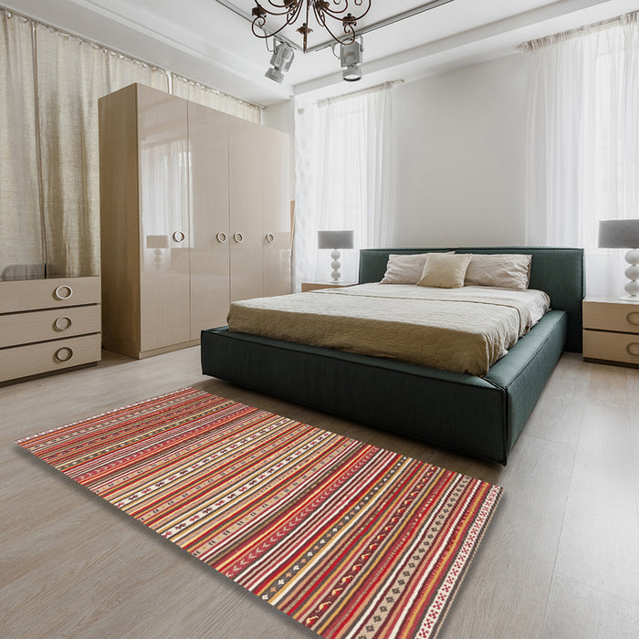 Machine Washable Contemporary Sandy Brown Rug in a Bedroom, wshcon2272