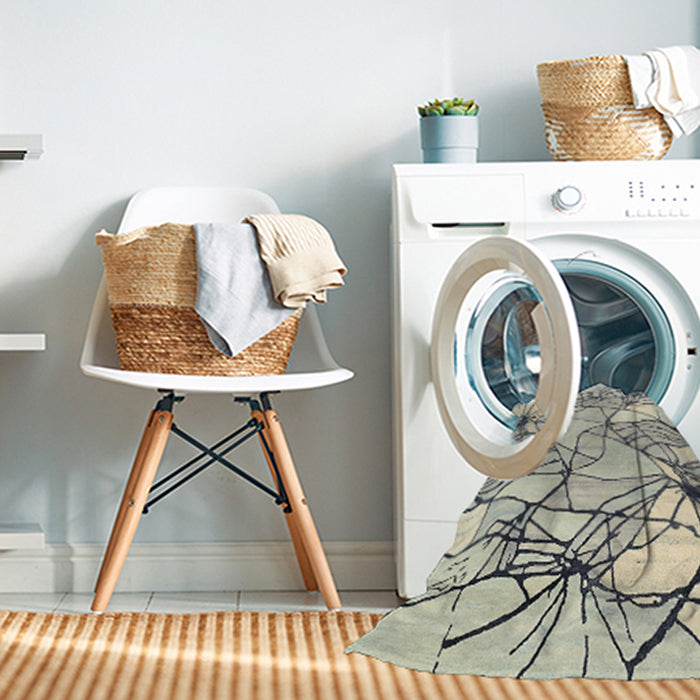 Machine Washable Contemporary Sage Green Rug in a Washing Machine, wshcon2273