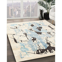 Contemporary Champagne Beige Solid Rug, con2274