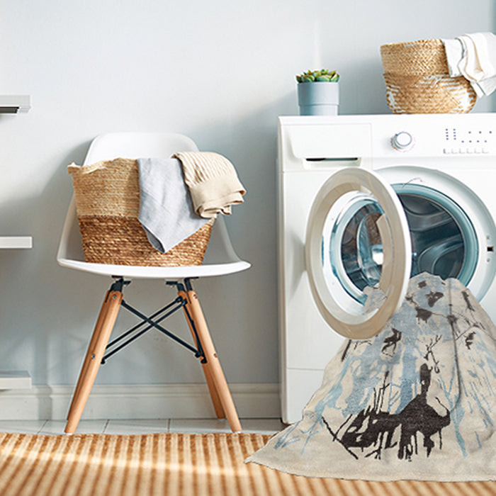 Machine Washable Contemporary Champagne Beige Rug in a Washing Machine, wshcon2274