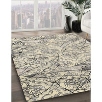 Contemporary Army Brown Modern Rug, con2275