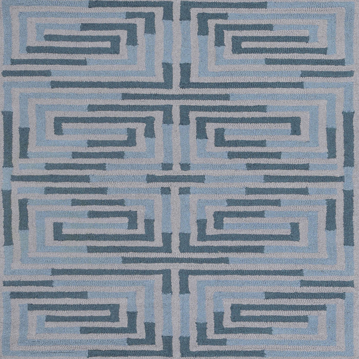 Sideview of Machine Washable Contemporary Blue Gray Rug, wshcon2279