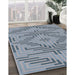 Contemporary Blue Gray Modern Rug in Family Room, con2279