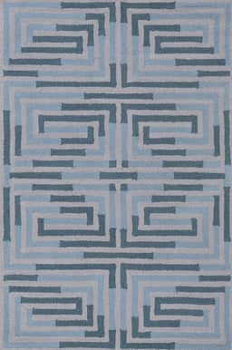 Machine Washable Contemporary Blue Gray Rug, wshcon2279