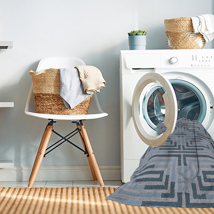 Machine Washable Contemporary Blue Gray Rug in a Washing Machine, wshcon2279