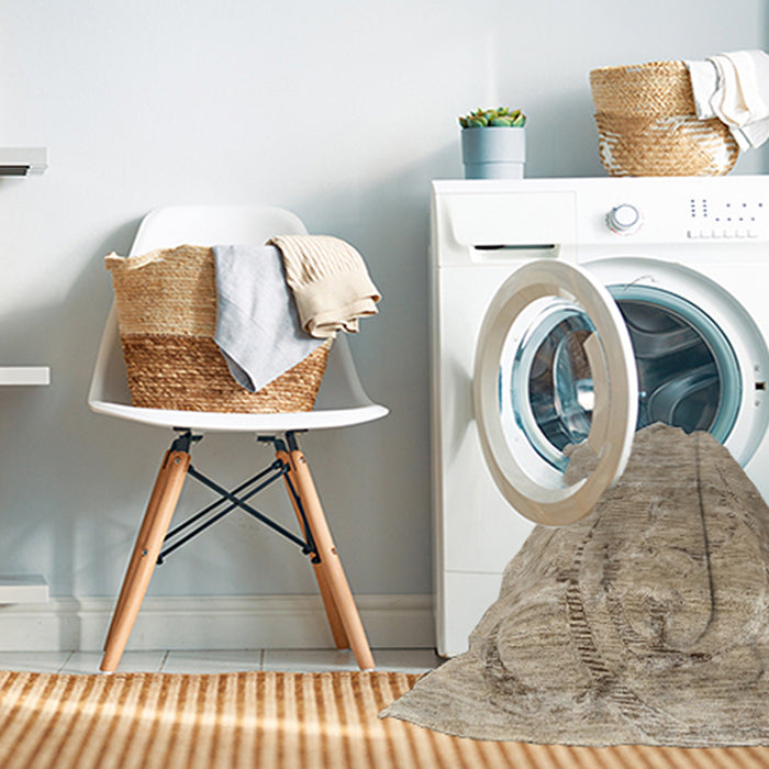Machine Washable Contemporary Dark Almond Brown Rug in a Washing Machine, wshcon2281