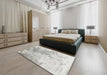 Contemporary Dark Gray Modern Rug in a Bedroom, con2284