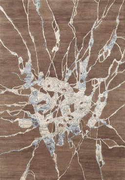 Contemporary Sienna Brown Modern Rug, con2287