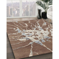 Contemporary Sienna Brown Modern Rug, con2287