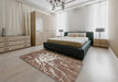 Contemporary Sienna Brown Modern Rug in a Bedroom, con2287