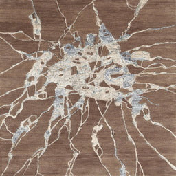 Square Contemporary Sienna Brown Modern Rug, con2287