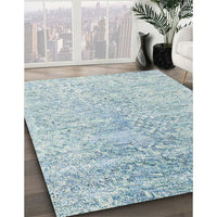 Contemporary Koi Blue Modern Rug, con2288