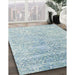 Contemporary Koi Blue Modern Rug in Family Room, con2288