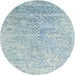 Sideview of Contemporary Koi Blue Modern Rug, con2288