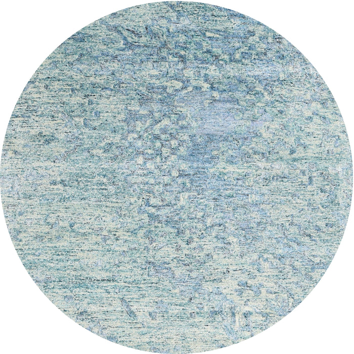 Square Machine Washable Contemporary Koi Blue Rug, wshcon2288