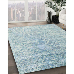 Machine Washable Contemporary Koi Blue Rug in a Family Room, wshcon2288