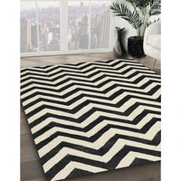 Contemporary Charcoal Black Modern Rug, con2290