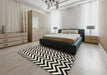 Machine Washable Contemporary Charcoal Black Rug in a Bedroom, wshcon2290