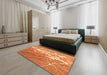 Machine Washable Contemporary Orange Rug in a Bedroom, wshcon2292