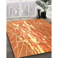 Contemporary Orange Modern Rug, con2292