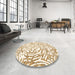 Round Contemporary Blanched Almond Beige Modern Rug in a Office, con2295