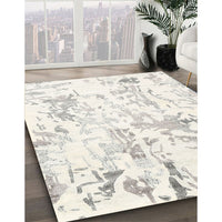 Contemporary Soft Ivory Beige Solid Rug, con2299